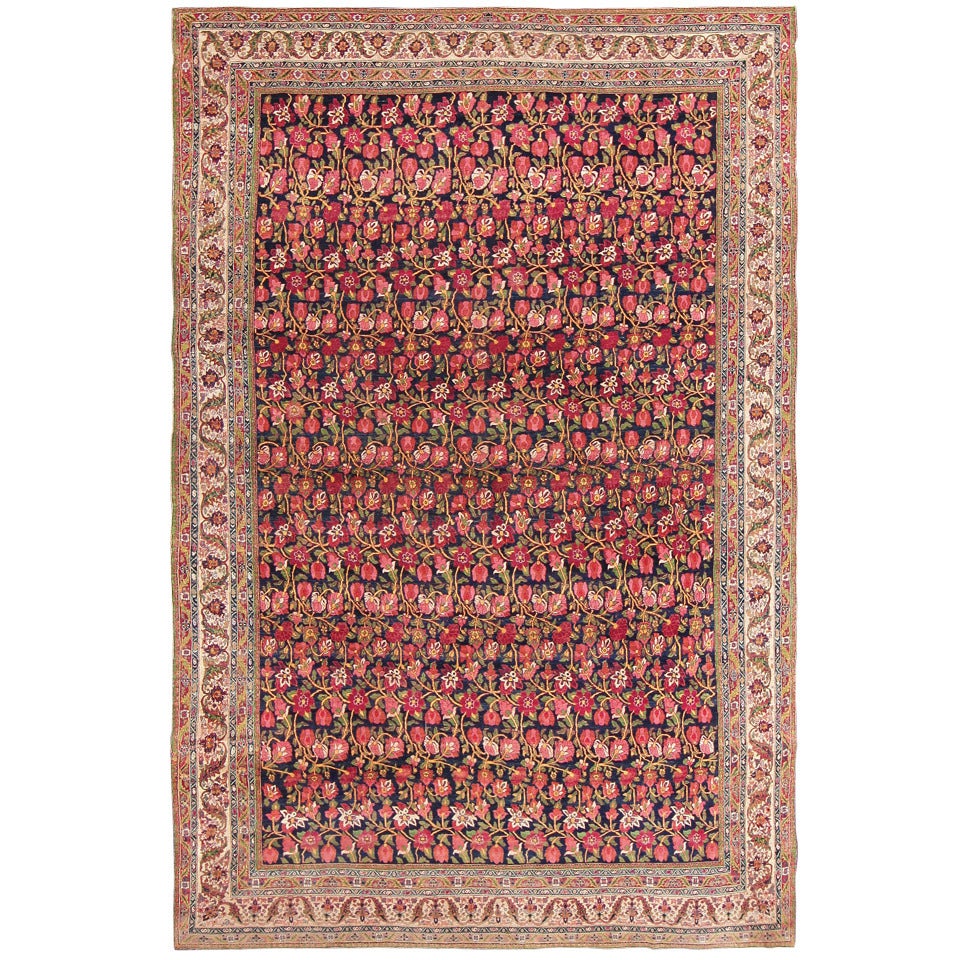 Antique Blue Background All Over Design Persian Bidjar Carpet