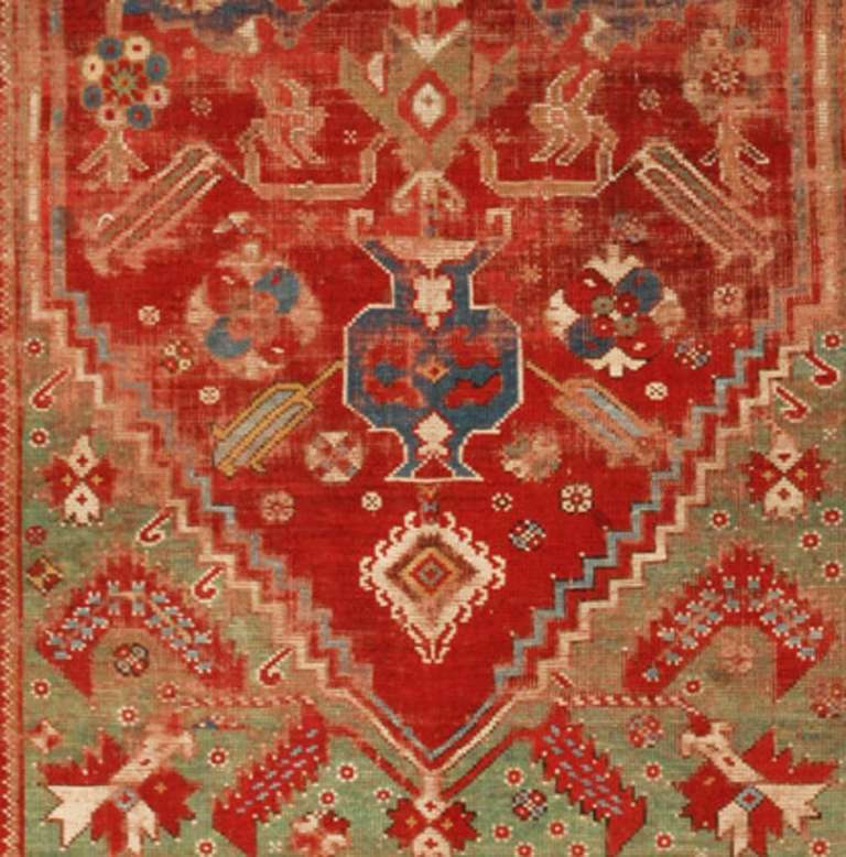 Hand-Knotted Antique 17th Century Transylvanian Rug