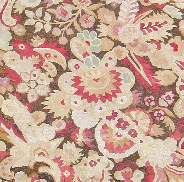 Hand-Knotted Antique Large-Scale Design French Aubusson Carpet