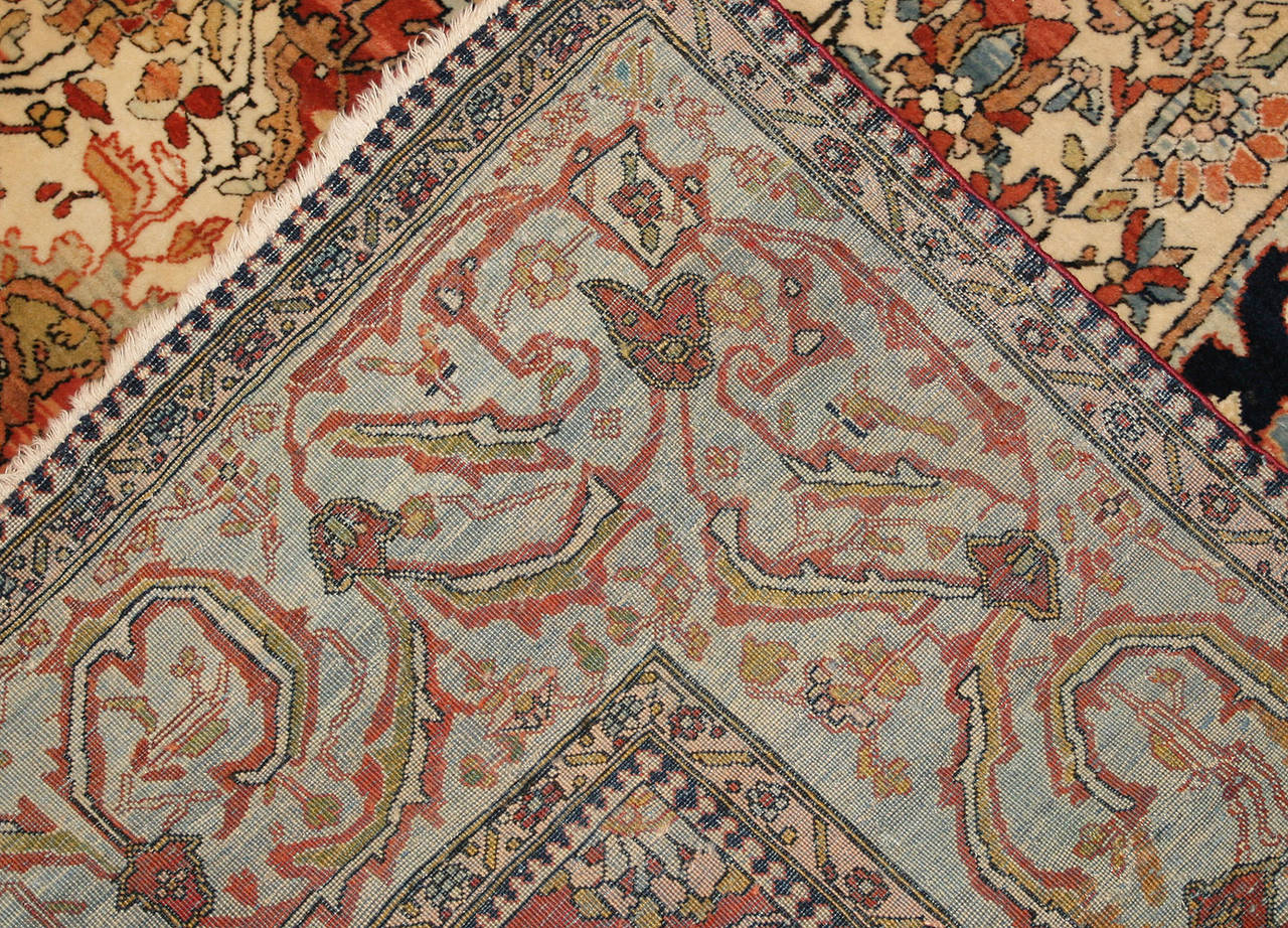 19th Century Antique Mohtashem Kashan Persian Rug 47051