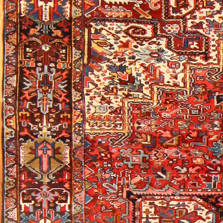 Wool Vintage Persian Heriz Rug