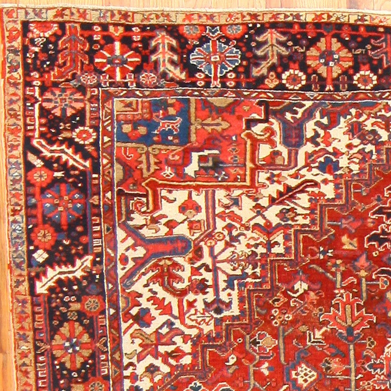 Wool Antique Room Sized Persian Heriz Rug