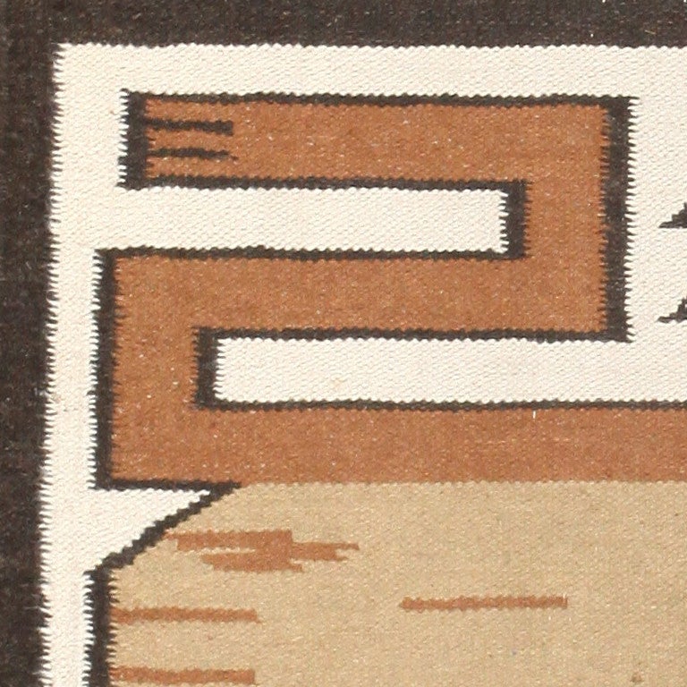 20th Century Vintage Scandinavian Swedish Kilim. Size: 3 ft x 3 ft 2 in (0.91 m x 0.97 m)