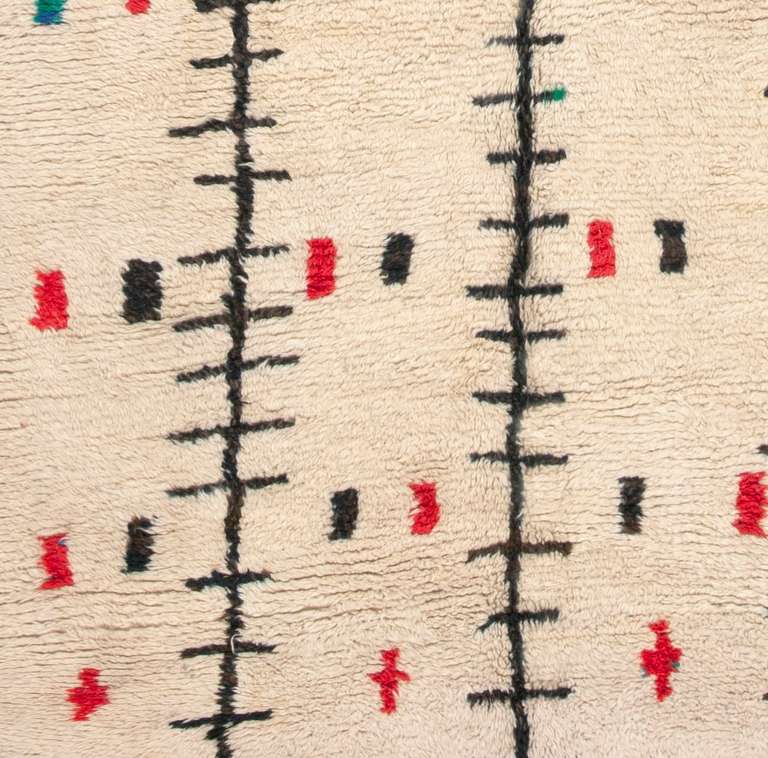 Hand-Woven Mid-Century Moroccan Rug