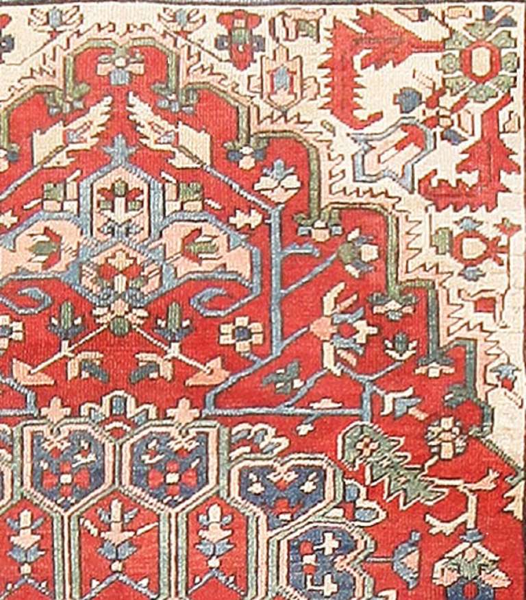 20th Century Antique Persian Heriz Serapi Carpet