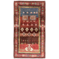 Antique Tribal Nomadic Caucasian Zakatala Rug