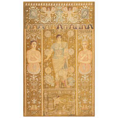Rare Antique Italian Tapestry Depicting Roman Emperor Julius Caesar