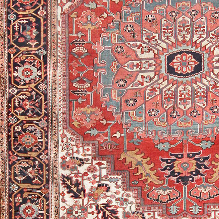 20th Century Beautiful Square Size Persian Antique Heriz Serapi Carpet