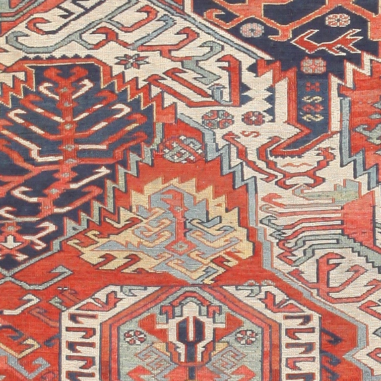 Hand-Woven Antique Caucasian Soumak Carpet