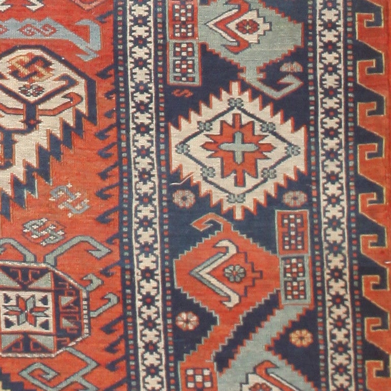 Wool Antique Caucasian Soumak Carpet