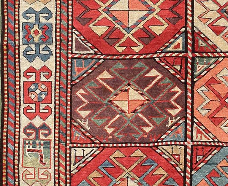 19th Century Antique Tribal Caucasian Kazak Rug