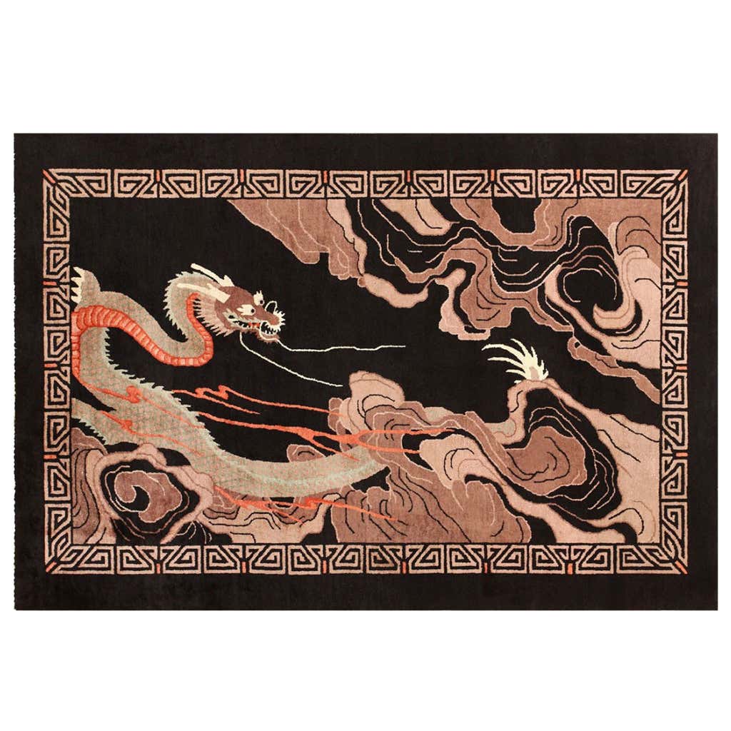 Beautiful Antique Chinese Dragon Rug at 1stDibs