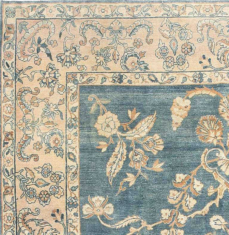 Beautiful Antique Light Blue Persian Kerman Rug In Excellent Condition In New York, NY