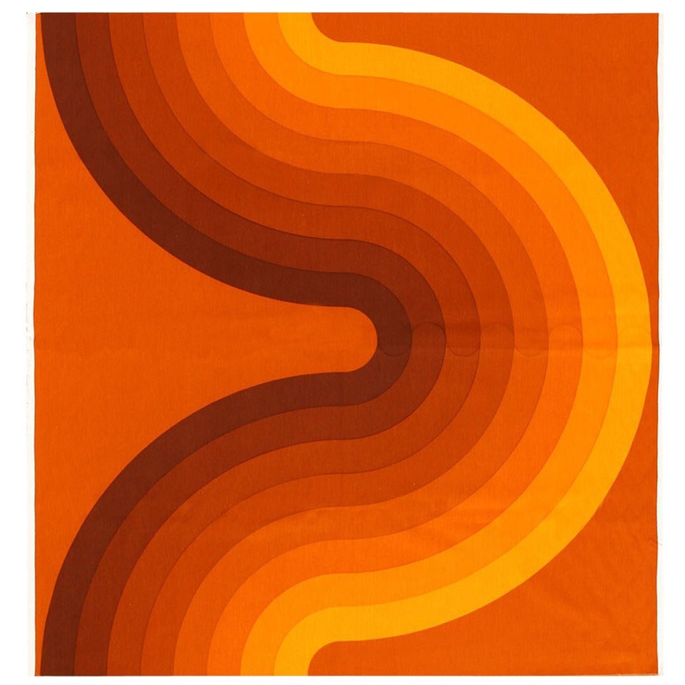 blok rør kompakt Vintage Verner Panton Kurve Textile in Orange at 1stDibs | panton curve
