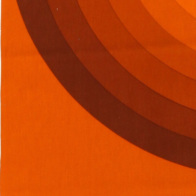 Mid-Century Modern Vintage Verner Panton Kurve Textile in Orange