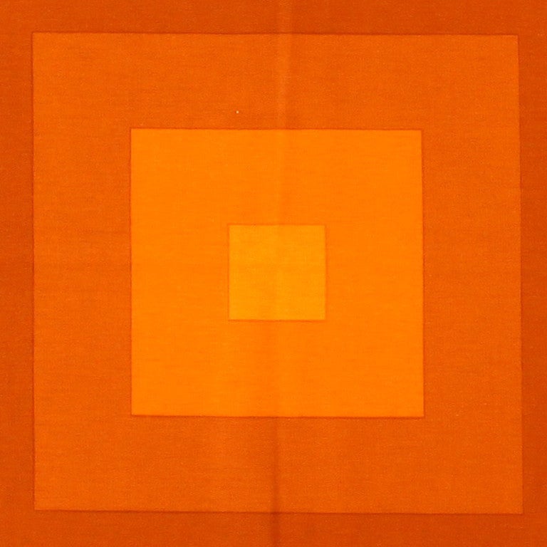 Vintage Verner Panton Quadrat Textile in Orange In Excellent Condition In New York, NY