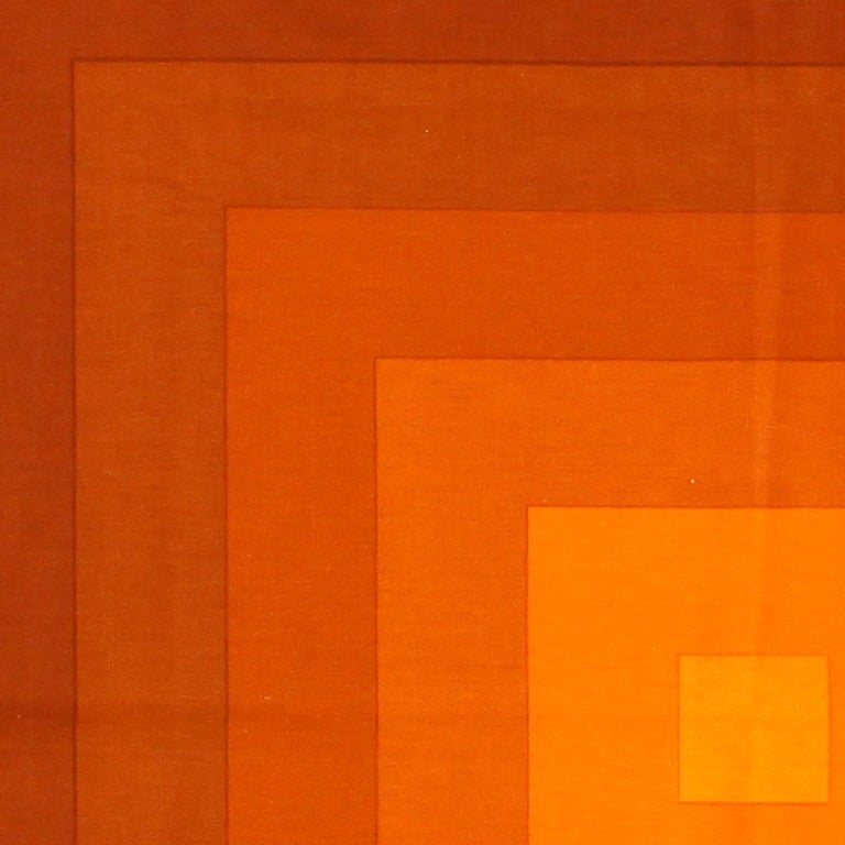 Danish Vintage Verner Panton Quadrat Textile in Orange