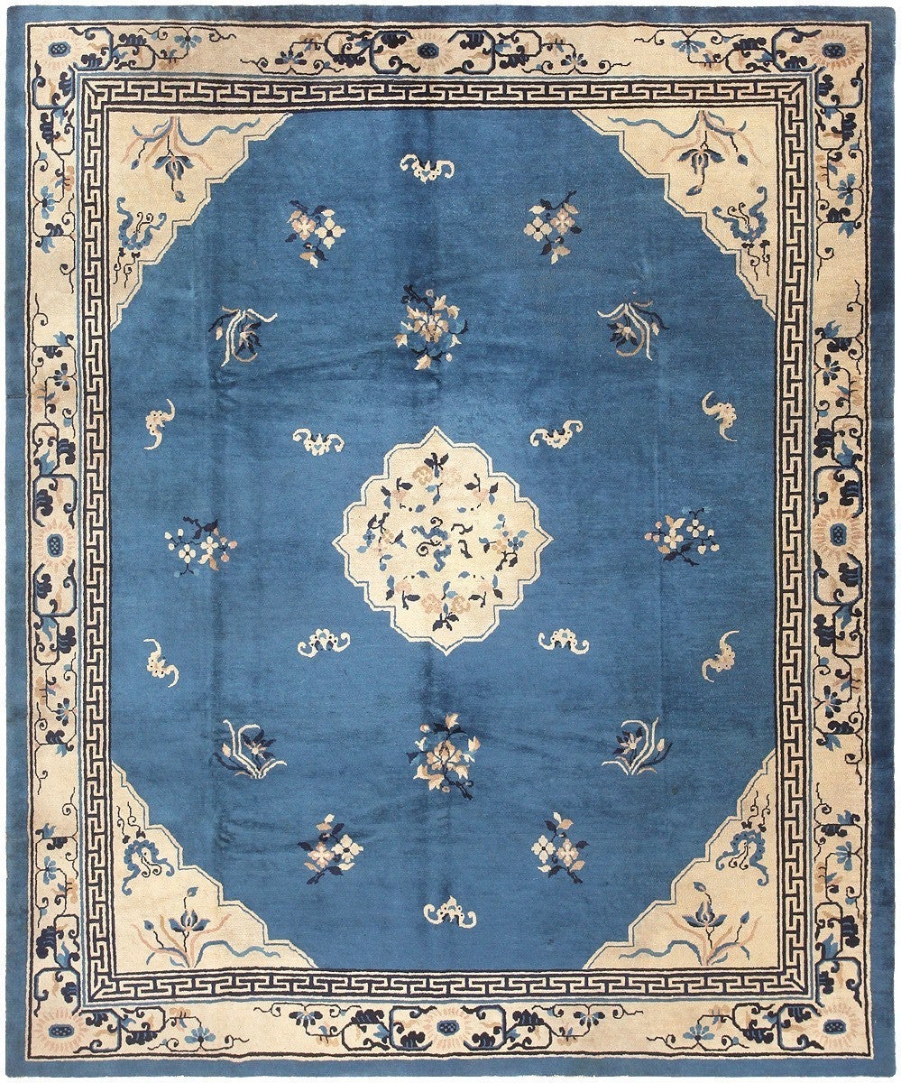 Pair of Blue Antique Chinese Rugs For Sale at 1stdibs
