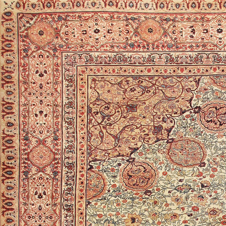 Hand-Woven Breathtaking Fine Antique Tabriz Haji Jalili Persian Rug