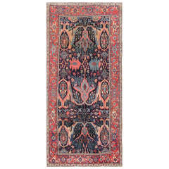 Beautiful Antique Blue Background Persian Bidjar Carpet 7