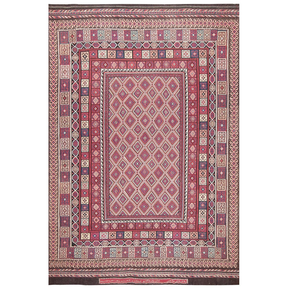 Large Vintage Persian Kilim Carpet