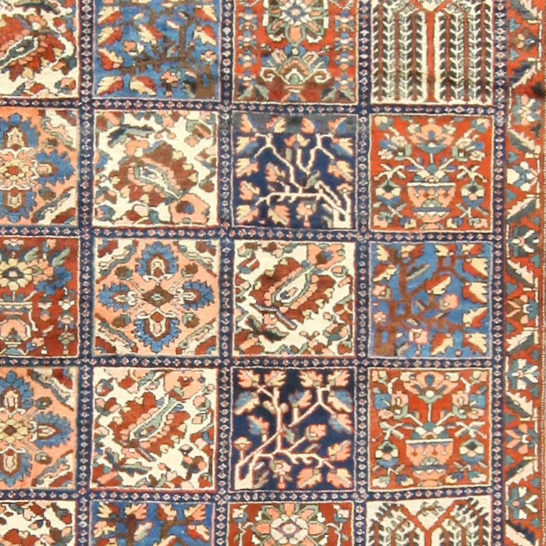 Wool Gorgeous Antique Persian Bakhtiari Carpet