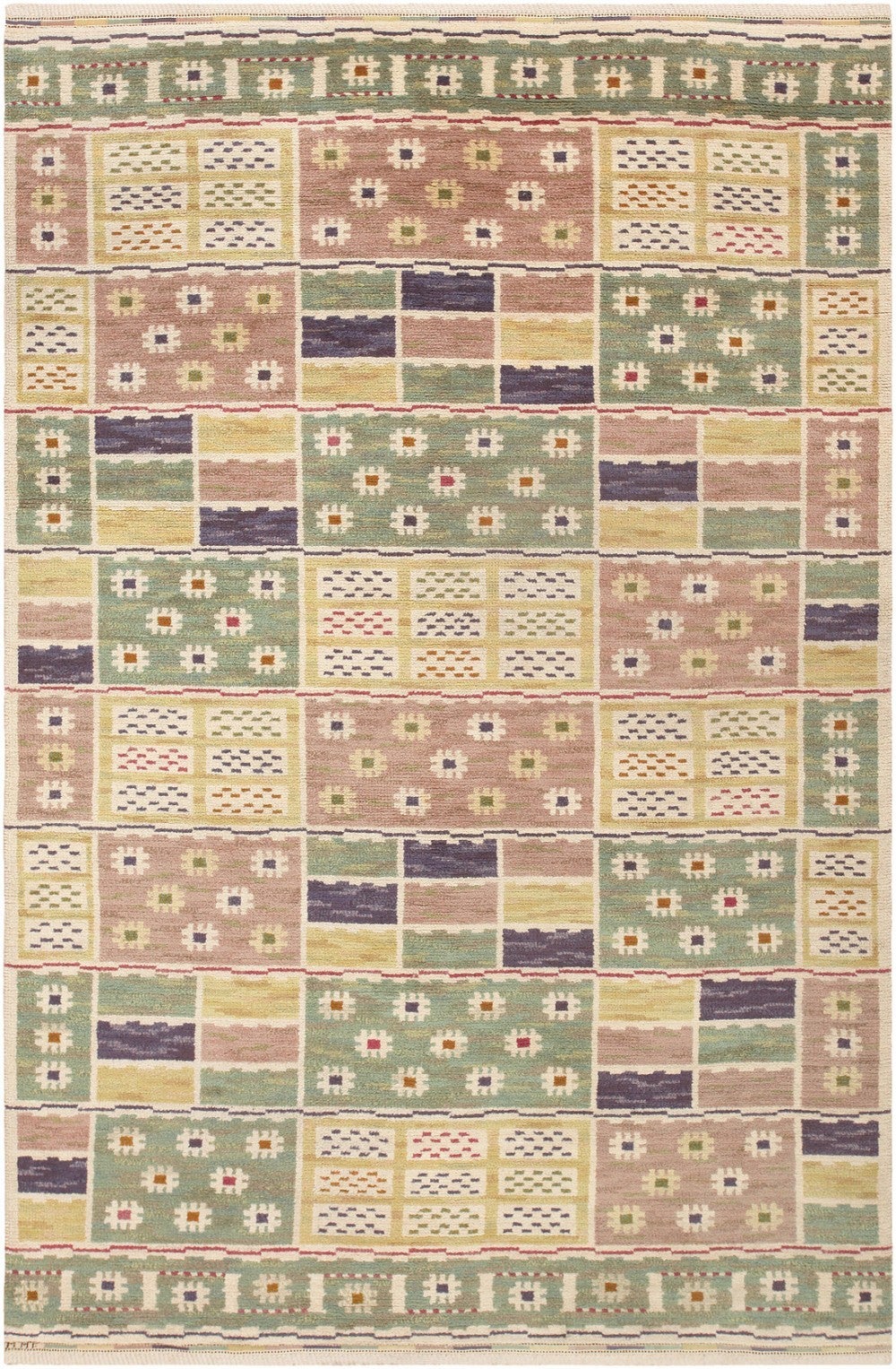 Vintage Scandinavian Pile Carpet by Marta Maas-Fjetterström