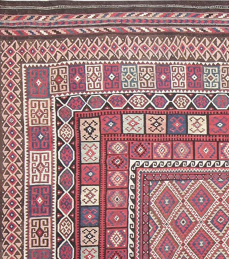 Hand-Woven Large Vintage Persian Kilim Carpet