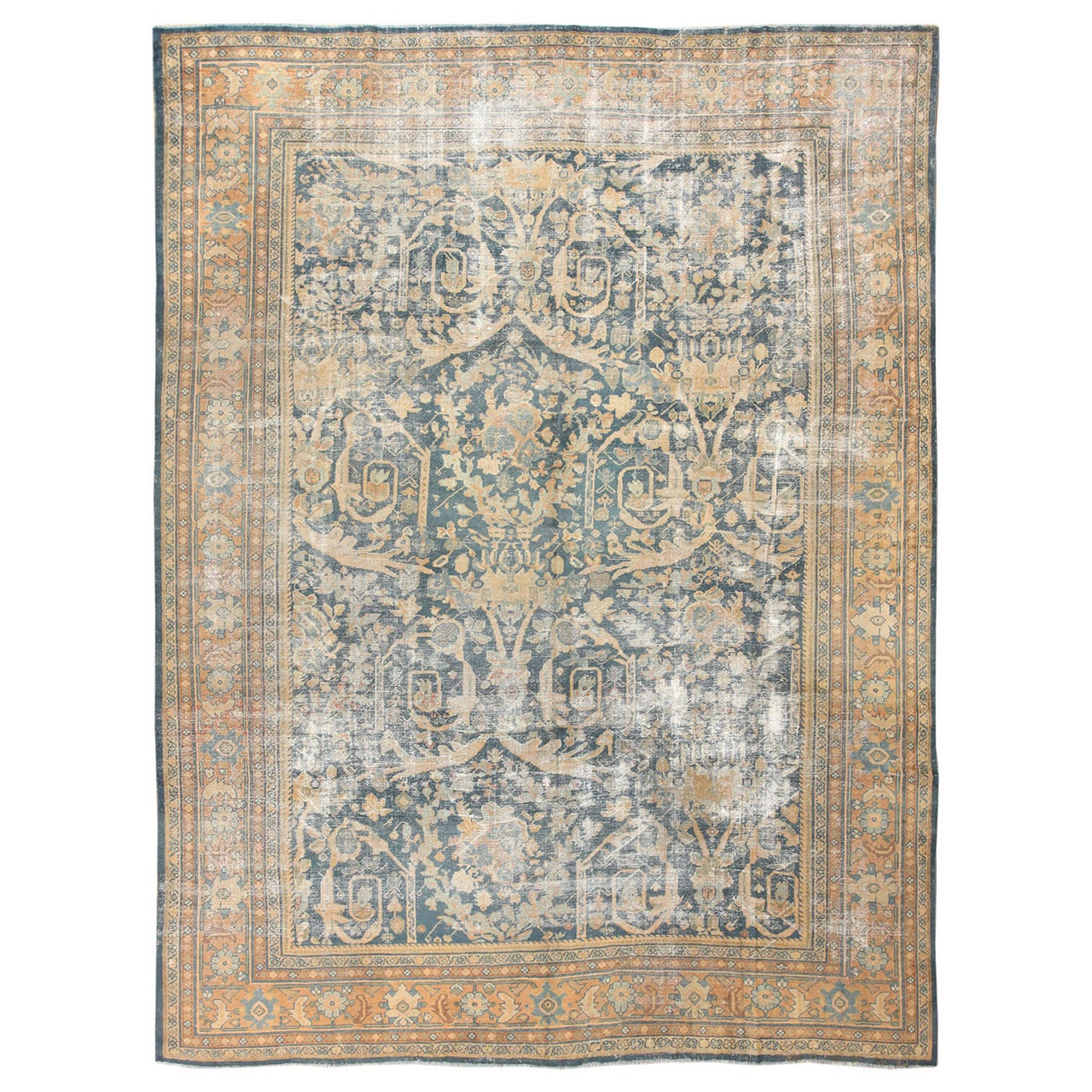 Antique “Shabby Chic” Persian Sultanabad Rug