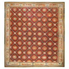 Tapis d'Aubusson français ancien. Taille : 17 pieds x 18 pieds 5 pouces