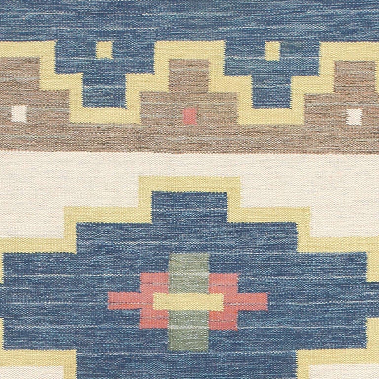Vintage Flat Weave Swedish Kilim