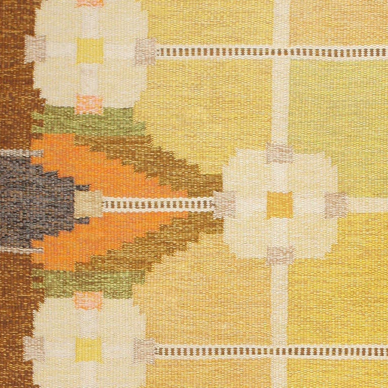 Hand-Woven Swedish Carpet By Ingegerd Silow IS 