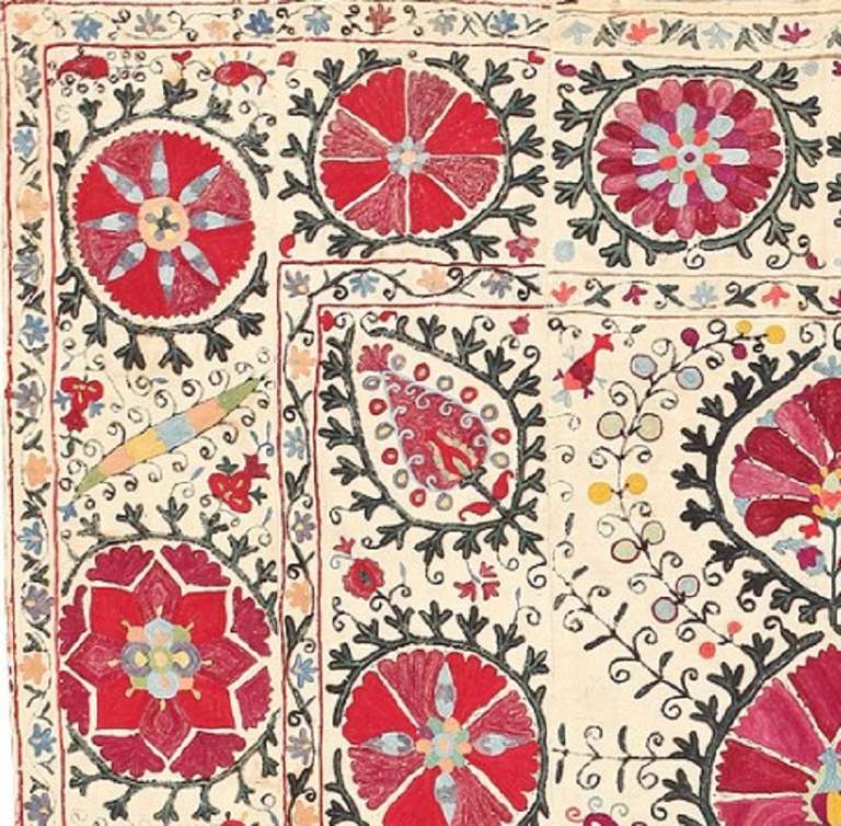 19th Century Antique Suzani Embroidery