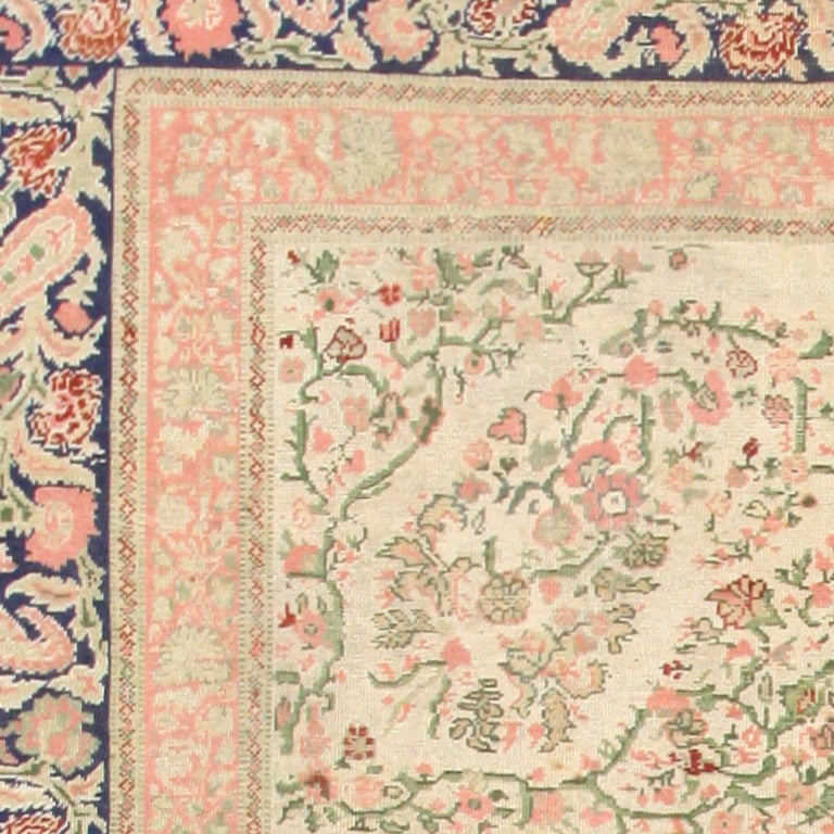 Antique Turkish Hereke Rug. Size: 10 ft 6 in x 13 ft 10 in (3.2 m x 4.22 m)