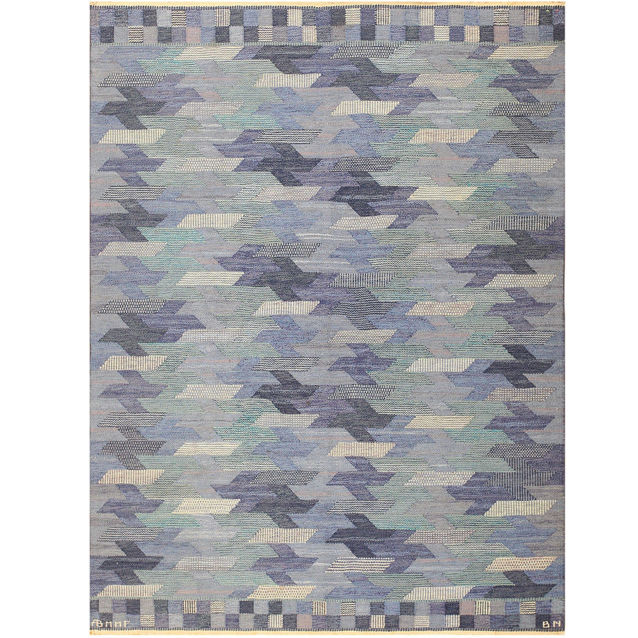 Vintage Swedish Kilim by Barbro Nilsson for Marta Maas-Fjetterström