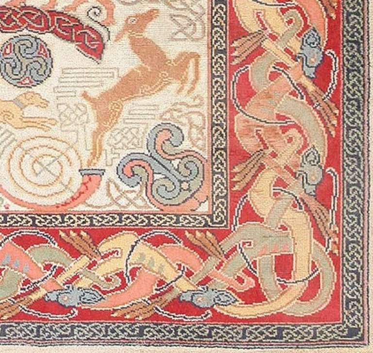Wool Mid-Century Celtic Hunting Rug by George Bain