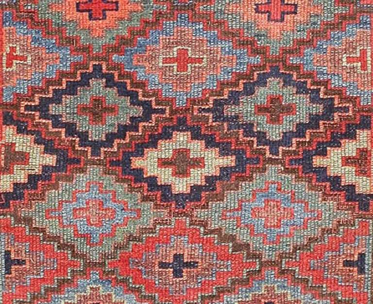Hand-Knotted Antique Tribal Caucasian Kazak Rug