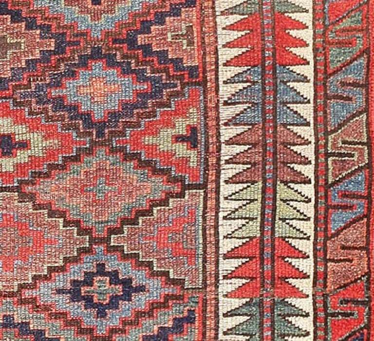 Antique Tribal Caucasian Kazak Rug In Excellent Condition In New York, NY