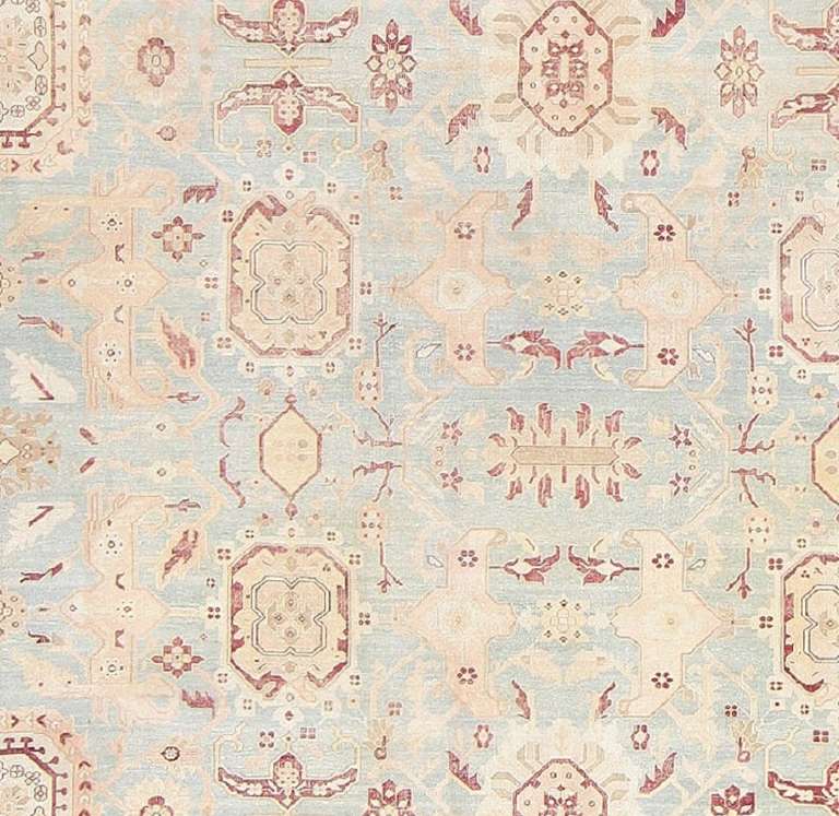 Beautiful Light Blue Antique Agra Carpet In Excellent Condition In New York, NY