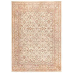 Ivory Background Antique Indian Amritsar Rug 2