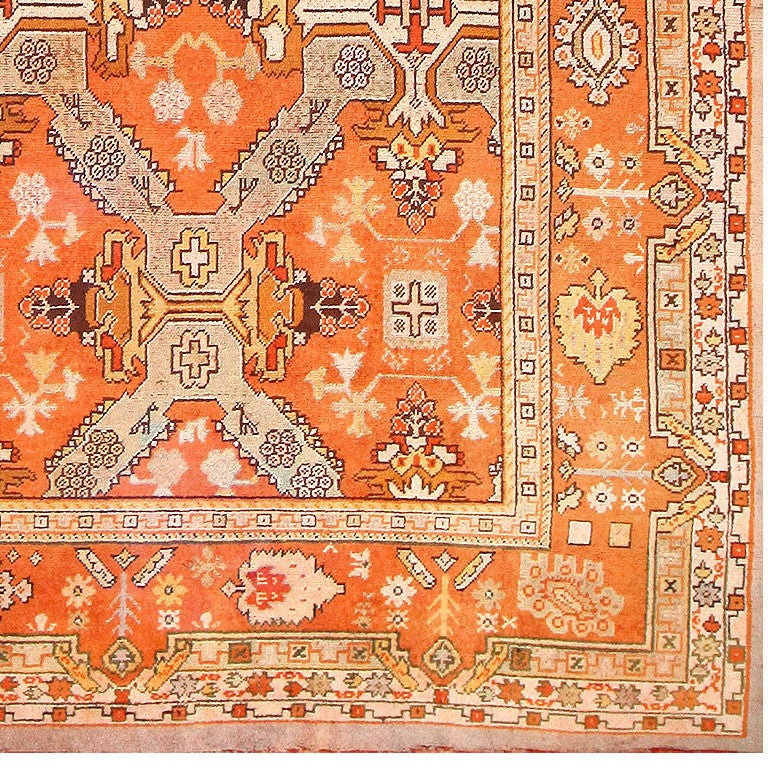 Oversized Antique Turkish Oushak Carpet In Excellent Condition In New York, NY