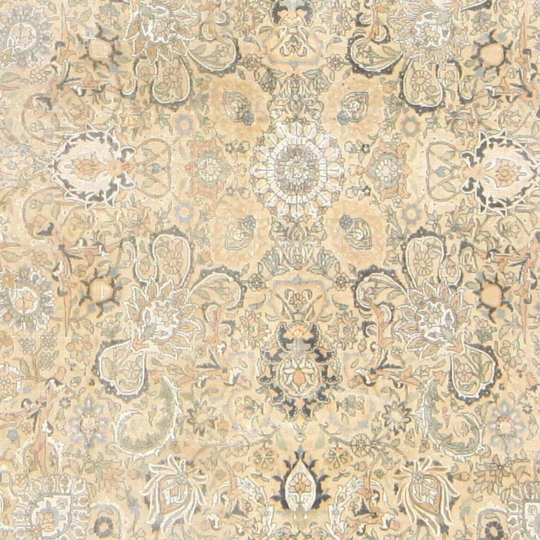 20th Century Antique Silk and Wool Persian Tehran Carpet