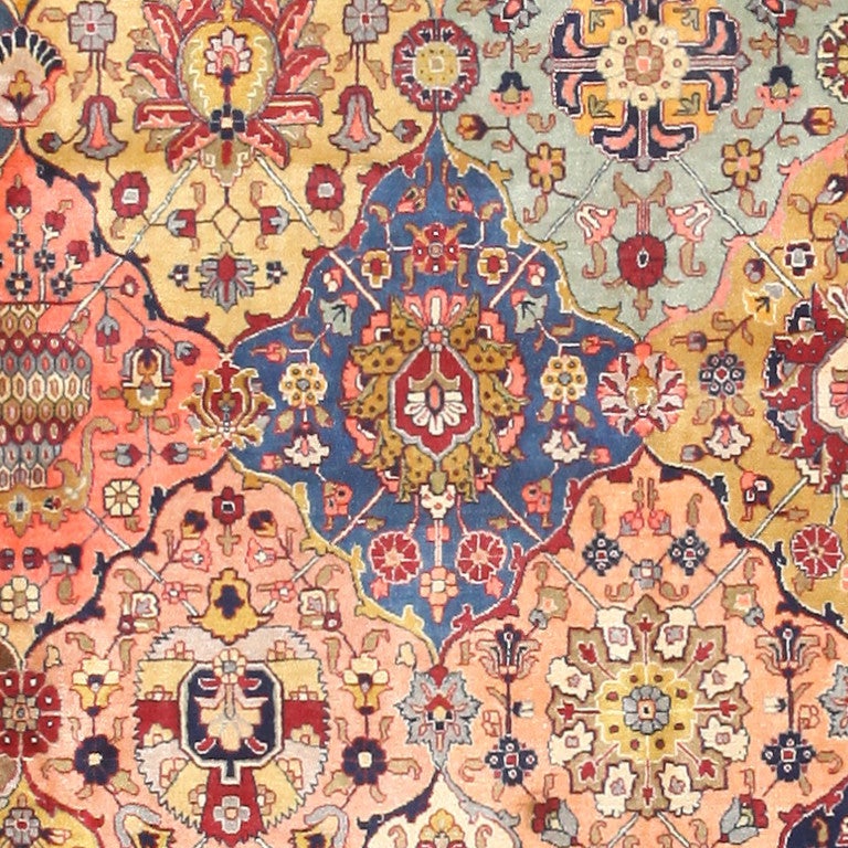 Wool Extremely Fine Antique Tabriz Persian Carpet