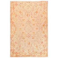 Decorative Antique Turkish Oushak Rug
