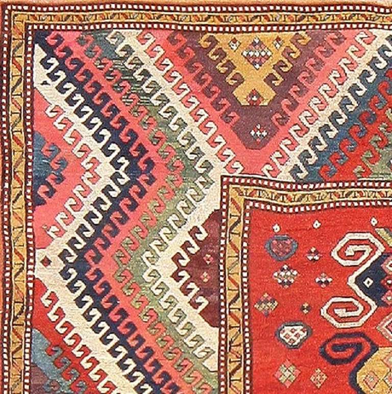 Antique Caucasian Bordjalou Kazak Rug