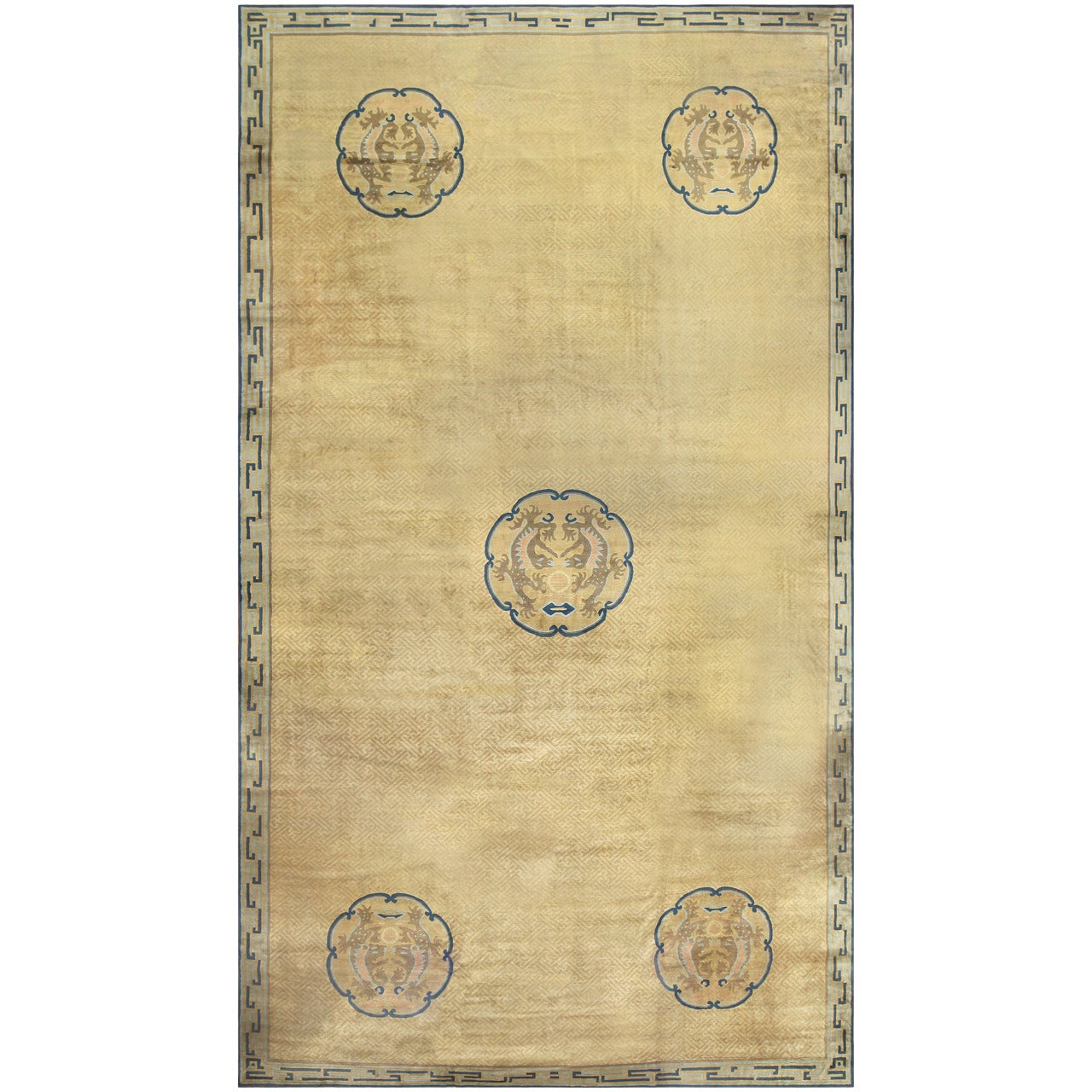 Übergroßer antiker chinesischer Teppich im Drachendesign. 15 Fuß x 27 Fuß