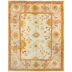 Beautiful Light Colored Antique Turkish Oushak Carpet