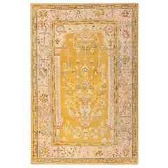 Antique Turkish Oushak Vase Design Carpet. Size: 8 ft 8 in x 13 ft 2 in