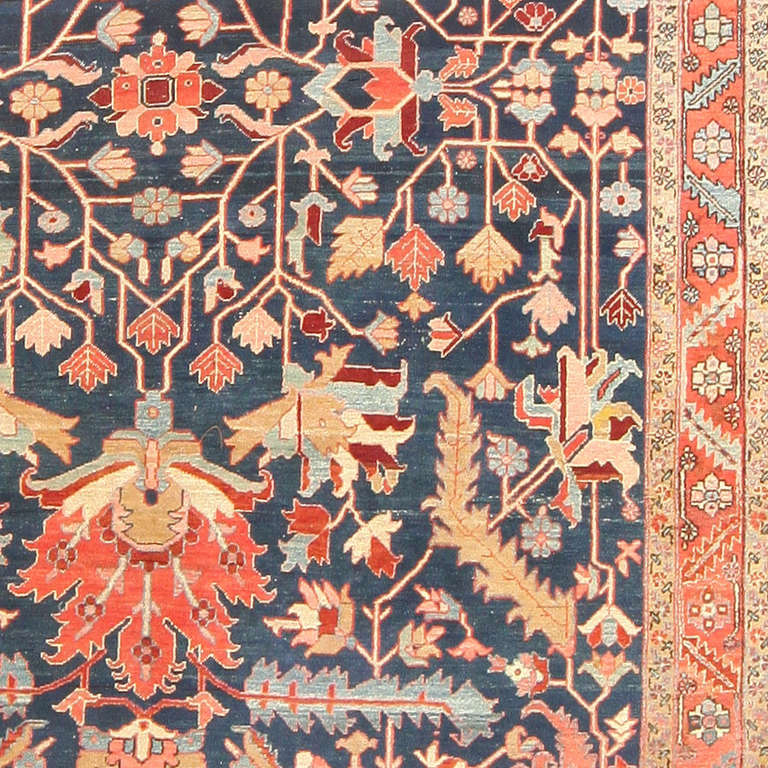 19th Century Antique Persian Heriz Serapi Carpet