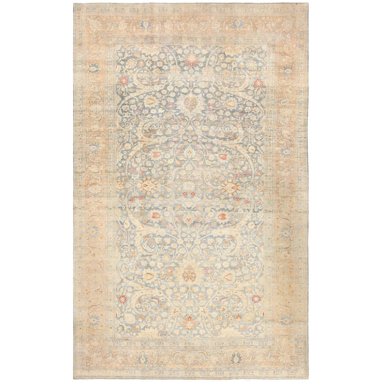 Beautiful Light Colored Antique Persian Khorassan Rug at 1stDibs
